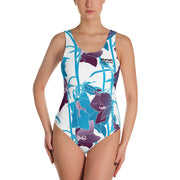 One-Piece Swimsuit - Blue Floral - 506 Apparel