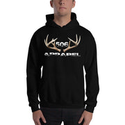 Hooded Sweatshirt - 3D Antlers - White - 506 Apparel