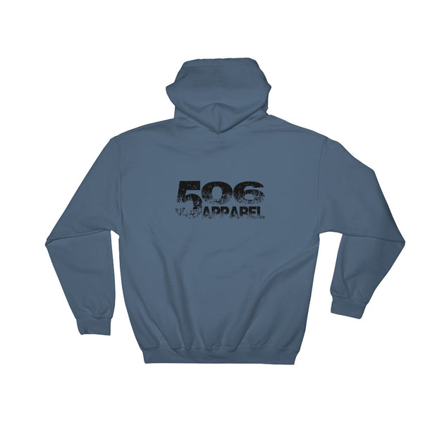 Hooded Sweatshirt - Backside - Black - 506 Apparel