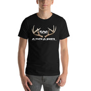 Short-Sleeve Unisex T-Shirt - 3D Antlers - White - 506 Apparel