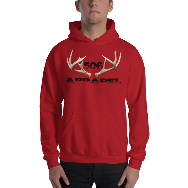 Hooded Sweatshirt - 3D Antlers - Black - 506 Apparel