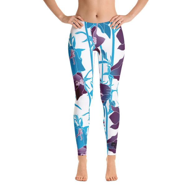 Leggings - Blue Floral - 506 Apparel