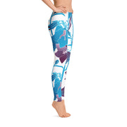 Leggings - Blue Floral - 506 Apparel