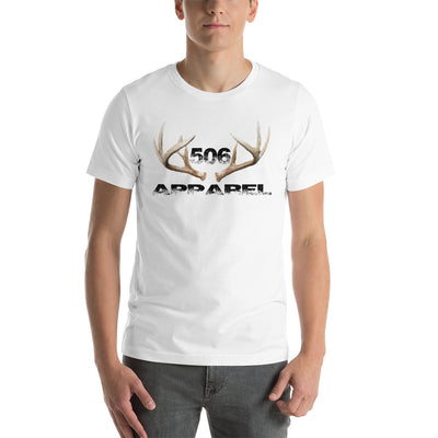 Short-Sleeve Unisex T-Shirt - 3D Antlers - Black - 506 Apparel
