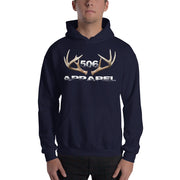 Hooded Sweatshirt - 3D Antlers - White - 506 Apparel