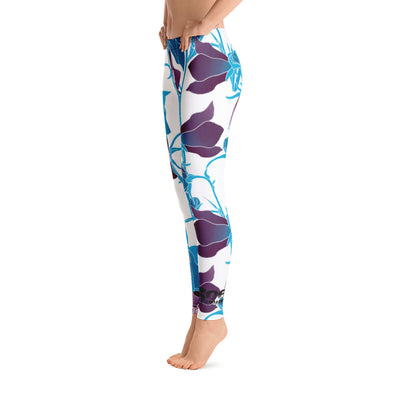 Leggings - Blue Floral - 506 Apparel