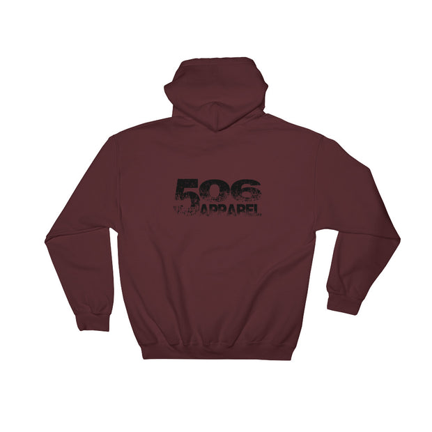 Hooded Sweatshirt - Backside - Black - 506 Apparel