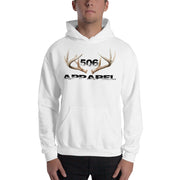Hooded Sweatshirt - 3D Antlers - Black - 506 Apparel