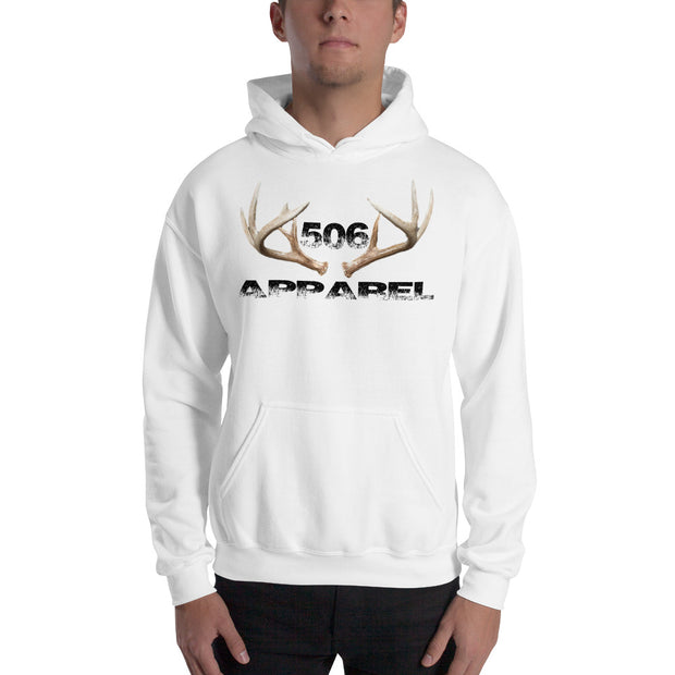 Hooded Sweatshirt - 3D Antlers - Black - 506 Apparel