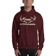 Hooded Sweatshirt - 3D Antlers - White - 506 Apparel
