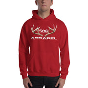 Hooded Sweatshirt - 3D Antlers - White - 506 Apparel